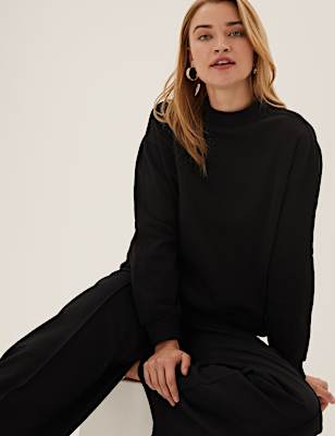 Pure Cotton High Neck Sweatshirt