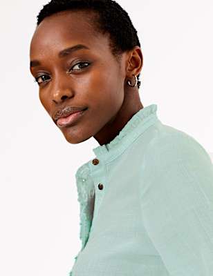 Cotton Rich Longline Blouse