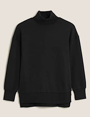 Funnel Neck Long Sleeve Sweatshirt