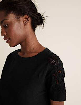 Pure Cotton Textured Relaxed T-Shirt