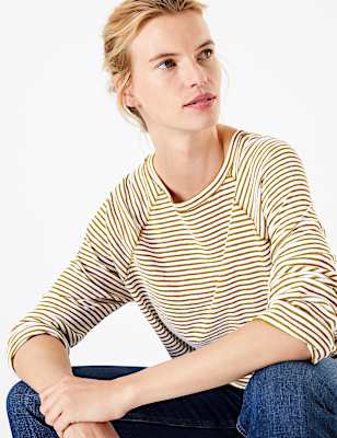 Cotton Rich Striped Regular Fit Top