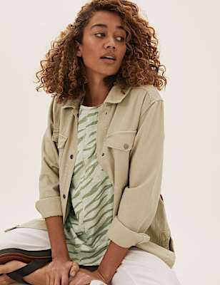 Pure Cotton Printed Longline T-Shirt