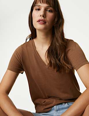 Pure Cotton V-Neck Essential Fit T-Shirt