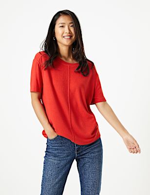 Round Neck Short Sleeve Top