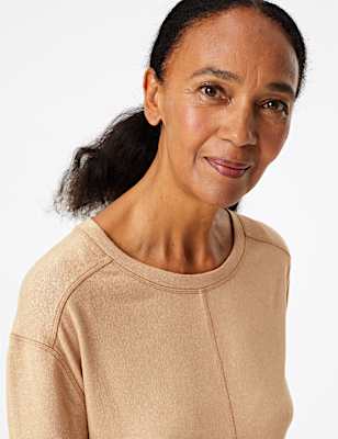 Marl Relaxed Fit Short Sleeve Top