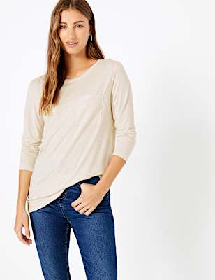 Relaxed Fit Longline Long Sleeve Top