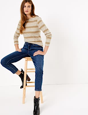 Sparkly Striped Straight Fit Sweatshirt