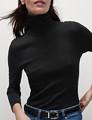 Cotton Rich Ribbed Slim Fit Top