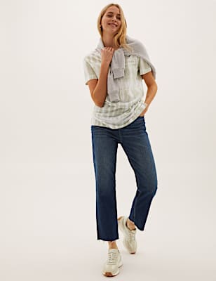 Tie Dye V-Neck Relaxed Longline T-Shirt