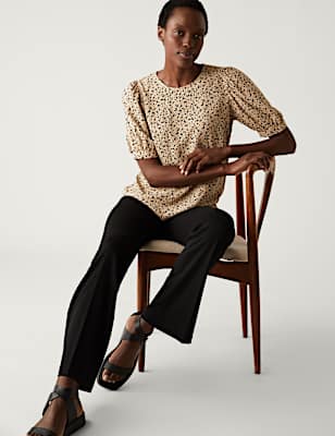 Printed Puff Sleeve Blouse