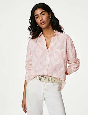 Pure Cotton Printed Collared Shirt