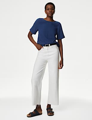 Pure Cotton Crew Neck Top