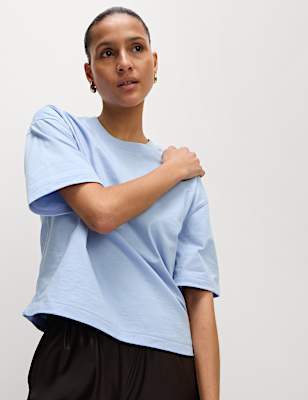 Pure Cotton Crew Neck Boxy T-Shirt