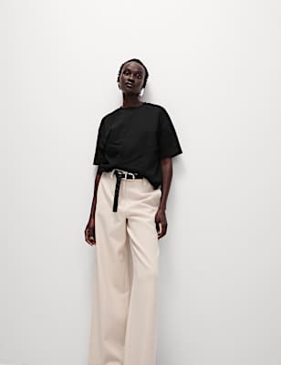 Pure Cotton Crew Neck Boxy T-Shirt