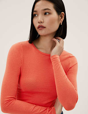 Cotton Rich Slim Fit Long Sleeve Top