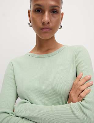 Cotton Rich Ribbed Garment Dye Top