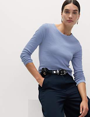 Cotton Rich Ribbed Garment Dye Top