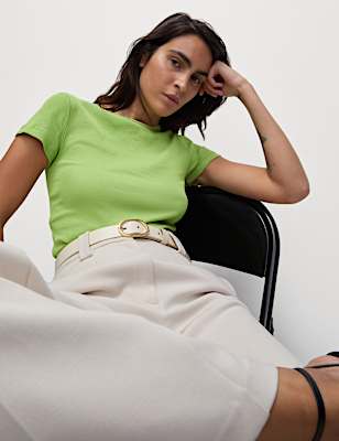 Cotton Rich Ribbed Slim Fit T-Shirt