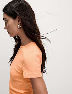 Cotton Rich Ribbed Slim Fit T-Shirt