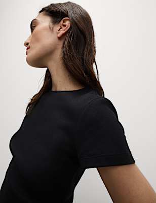 Cotton Rich Ribbed Slim Fit T-Shirt