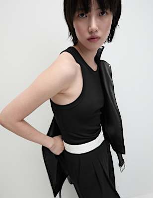 Cotton Rich Ribbed Racer Back Vest