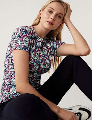 Cotton Rich Printed Slim Fit T-Shirt