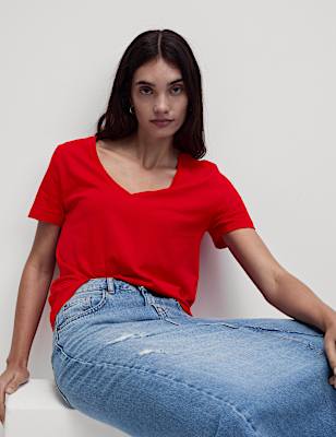 Pure Cotton V-Neck T-Shirt