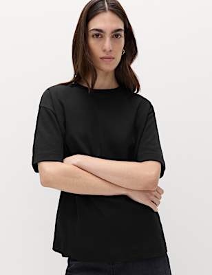 Pure Cotton Crew Neck Oversized T-Shirt
