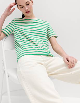 Pure Cotton Striped Everyday Fit T-Shirt