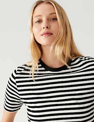 Pure Cotton Striped Everyday Fit T-Shirt