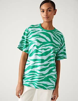 Pure Cotton Printed Oversized T-Shirt