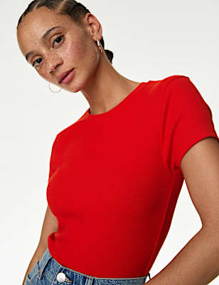 Cotton Rich Ribbed Slim Fit T-Shirt