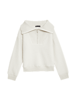 Textured Half Zip Sweatshirt