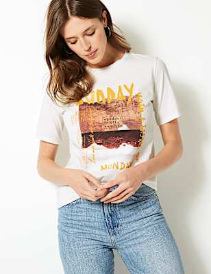 Pure Cotton Printed Short Sleeve T-Shirt