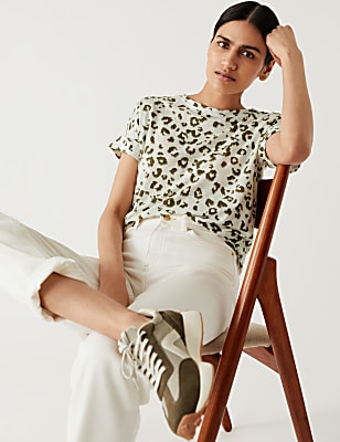 Linen Rich Printed T-Shirt