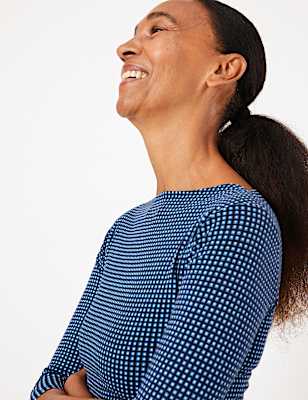 Cotton Rich Fitted Tile Print T-Shirt