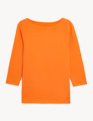 Cotton Rich Slim Fit 3/4 Sleeve T-Shirt