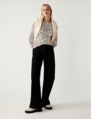 Cotton Rich Printed Slim Fit Top