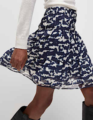 Chiffon Pleated Mini Skater Skirt