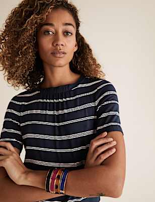 Jersey Striped Swing Dress