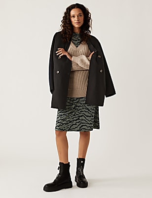 Jersey Printed High Neck Skater Dress