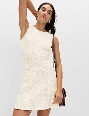 Cotton Rich Textured Mini Column Dress