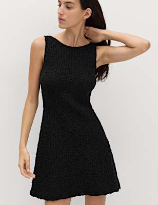 Cotton Rich Textured Mini Column Dress