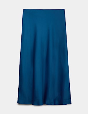 Satin Midi Slip Skirt