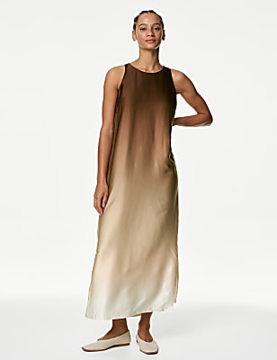 Ombre Round Neck Midaxi Column Dress