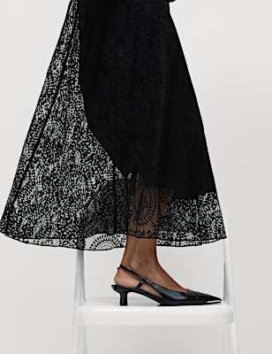 Lace Maxi Skirt with Cotton