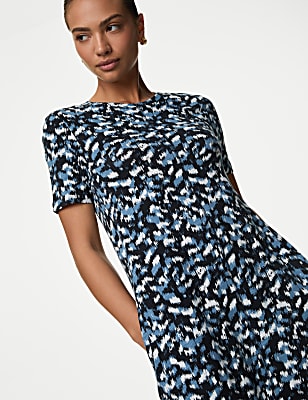 Pure Cotton Printed Midi T-Shirt Dress