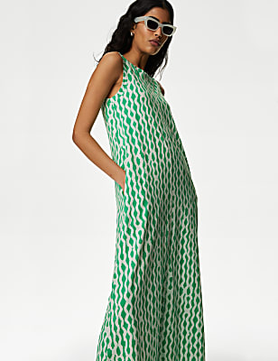 Pure Cotton Printed Midi T-Shirt Dress