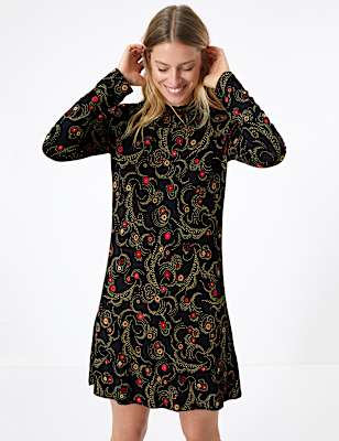 Swirl Print Swing Dress