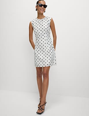 Polka Dot Mini Shift Dress